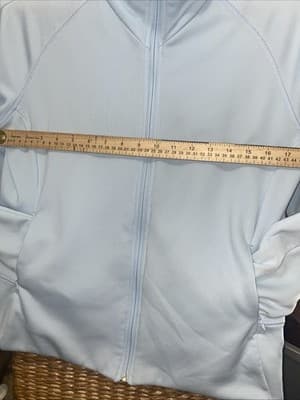 Adidas Womens L Jacket Full Zip ClimaWarm Fitted Powder Blue Athletic - Thumbnail 6