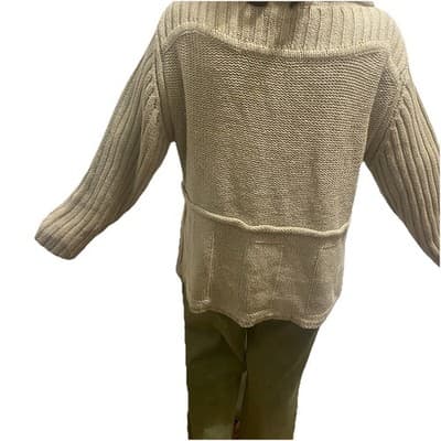 Newport News Classic Quiet Luxury Academia Cable Knit Sweater 71% Silk - Thumbnail 3