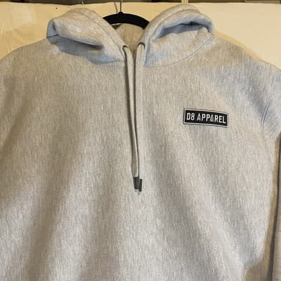 Streetwear D8 Apparel Gray Heavy Hoodie Baggy Hip Hop Y2K Men’s XL - Thumbnail 3