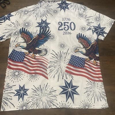 Mens Novelty Shirt USA 250 Anniversary Eagle 1776-2026 XL 4th Of July America - Thumbnail 7
