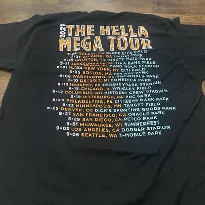 Green Day Fall Out Boy Weezer The Hella Mega Tour 2021 Size L Black - Thumbnail 3