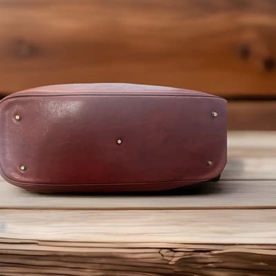Vintage Luxury Baggagio Soft Leather Briefcase Brass Hardware ShoulderStrap - Thumbnail 7