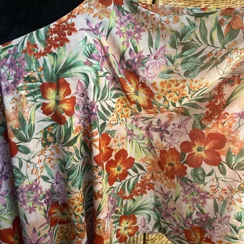 A-Semetrical Floral Date Night Party Dress Vacation Cruise Wedding Spring Sz L - Thumbnail 3