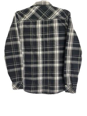 Red Snap Western Wear Men's Shirt Pearl Snaps M Cotton Black &Gray Plaid - Thumbnail 3