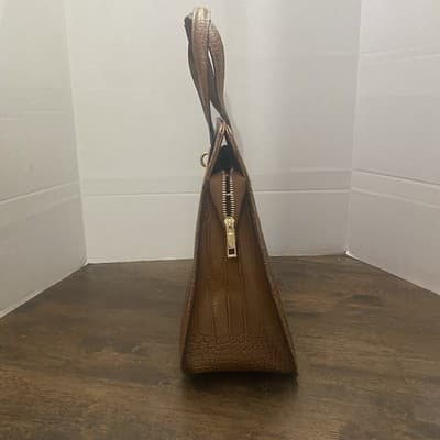 Vera Pelle Eliza bag Embossed Croc Italian Calfskin Leather 14Wx11Hx5D luxury - Thumbnail 3