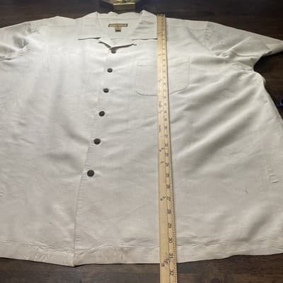 Caribbean Joe Mens Embossed Tropical Leaves Vacation CruiseShirt Short Sleeve3XL - Thumbnail 5