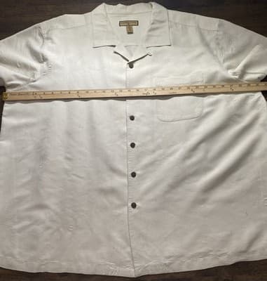 Caribbean Joe Mens Embossed Tropical Leaves Vacation CruiseShirt Short Sleeve3XL - Thumbnail 8