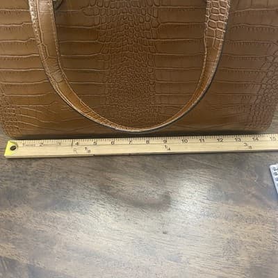 Vera Pelle Eliza bag Embossed Croc Italian Calfskin Leather 14Wx11Hx5D luxury - Thumbnail 7