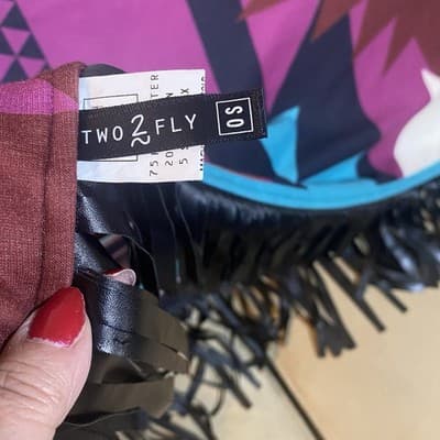 Two 2 Fly Aztec Southwestern Fringed Blanket Reversible Serape Western Boho - Thumbnail 8