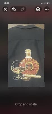 Caribbean Shirt Mens L Black Embroidered Cognac Brandy Glass Cigar Cruisewear - Thumbnail 10
