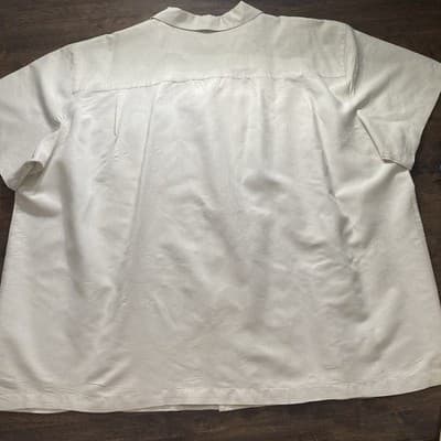 Caribbean Joe Mens Embossed Tropical Leaves Vacation CruiseShirt Short Sleeve3XL - Thumbnail 4