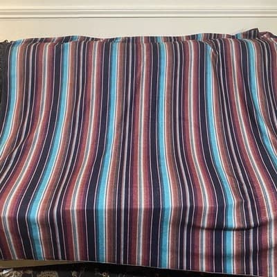 Two 2 Fly Aztec Southwestern Fringed Blanket Reversible Serape Western Boho - Thumbnail 3