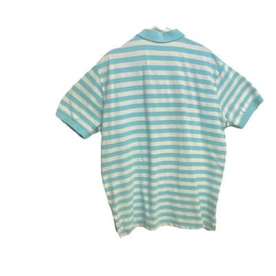 Ralph Lauren Striped Polo Shirt XXL Blue White Classic Fit Cotton Orange Pony - Thumbnail 5