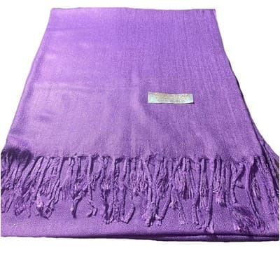Pashmina Scarf 70% Pashmina 30% Silk Classic Luxury Shawl - Thumbnail 3