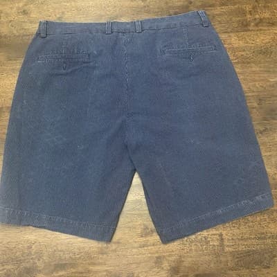 Brooks Brothers 100% Cotton Blue Pin Striped 10" Chino Golf Shorts Men's 38 - Thumbnail 3
