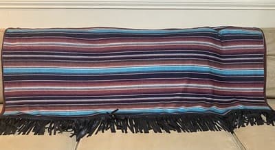 Two 2 Fly Aztec Southwestern Fringed Blanket Reversible Serape Western Boho - Thumbnail 6