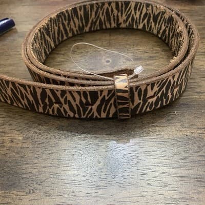 Western Leather Cowgirl Animal Print Belt For Rodeo Style Buckles Not Included - Thumbnail 2