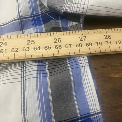 Beyond The Limit Mens Shirt 5XL Blue Plaid Button Up Short Sleeve Casual Classic - Thumbnail 5
