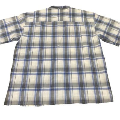 Beyond The Limit Mens Shirt 5XL Blue Plaid Button Up Short Sleeve Casual Classic - Thumbnail 2