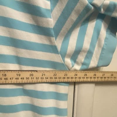 Ralph Lauren Striped Polo Shirt XXL Blue White Classic Fit Cotton Orange Pony - Thumbnail 6