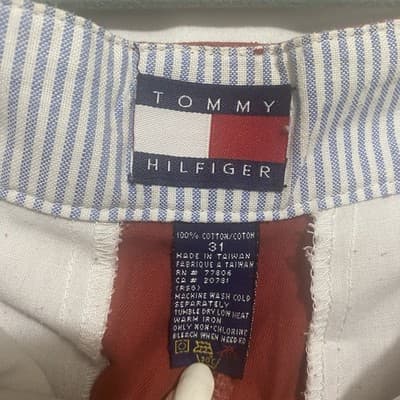 Tommy Hilfiger 90 Chino Shorts Mens 31in W 7in Inseam 12in Rise Cotton Vintage - Thumbnail 4