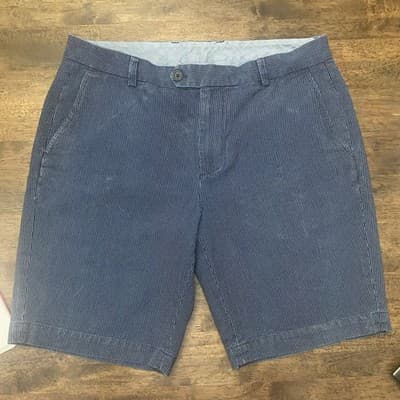 Brooks Brothers 100% Cotton Blue Pin Striped 10" Chino Golf Shorts Men's 38 - Thumbnail 2