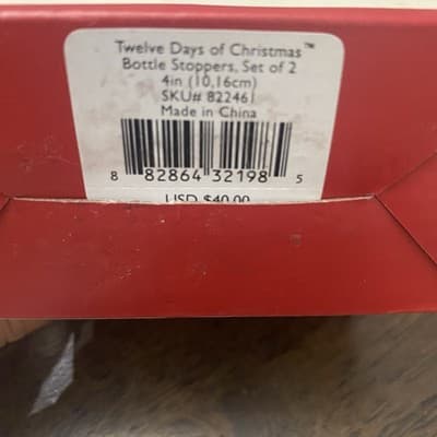 Lenox 12 Days of Christmas Bottle Stoppers Set of 2 Holiday - Thumbnail 6