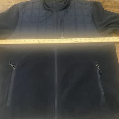 Free Country Men's Sz XL (46-48) Navy Blue Overlay Fleece Full Zip Jacket - Thumbnail 5