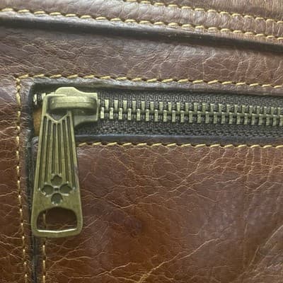 Patricia Nash Leather Envelope Clutch Pouch Brown Zip Pocket - Thumbnail 7
