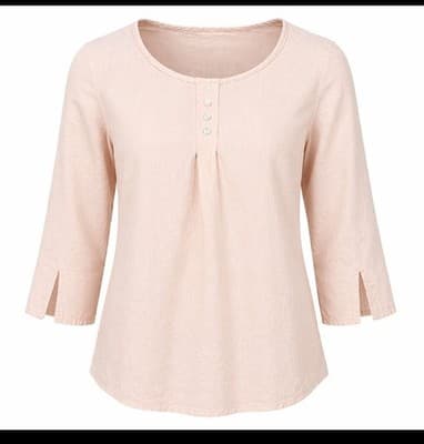 J Jill Med Petite Linen Blend Womens Top3/4 Sleeves Minimalistic Classic. - Thumbnail 8