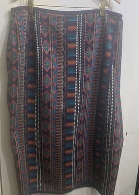 Unbranded Vintage Wrap Skirt Southwestern Aztec Runs Small Measurements In Photo - Thumbnail 3