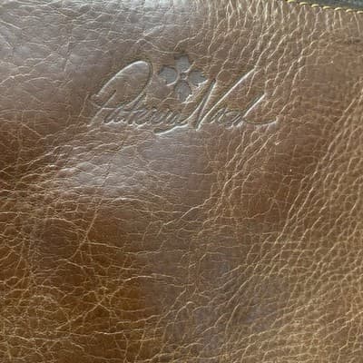 Patricia Nash Leather Envelope Clutch Pouch Brown Zip Pocket - Thumbnail 6