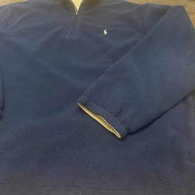 Ralph Lauren Polo Golf Reversible Jacket Mens Sz L Fleece Pullover Quarter Zip - Thumbnail 9