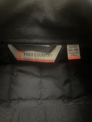 Free Country Men's Sz XL (46-48) Navy Blue Overlay Fleece Full Zip Jacket - Thumbnail 3