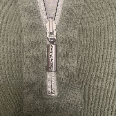 Tommy Bahama Gray Sweater Mens Reversible Pullover Logo Sweatshirt 1/4 Zip - Thumbnail 3