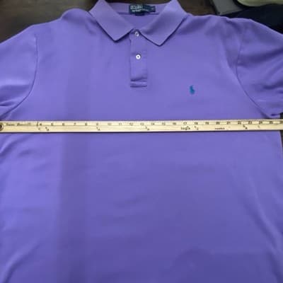Polo Ralph Lauren Purple Short Sleeve Polo Shirt Mens XLT Blue Pony Logo Classic - Thumbnail 4