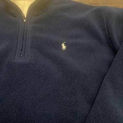 Ralph Lauren Polo Golf Reversible Jacket Mens Sz L Fleece Pullover Quarter Zip - Thumbnail 7