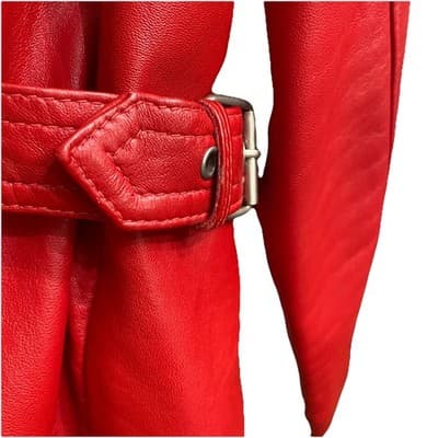 Colebrook Jacket Womens Medium Red Genuine Leather Zip Front Classic Chic Y 2K - Thumbnail 4