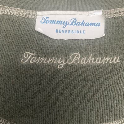 Tommy Bahama Gray Sweater Mens Reversible Pullover Logo Sweatshirt 1/4 Zip - Thumbnail 4