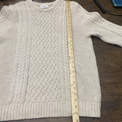 Goodfellow Fisherman Sweater Men Large Cable Knit Cotton - Thumbnail 7
