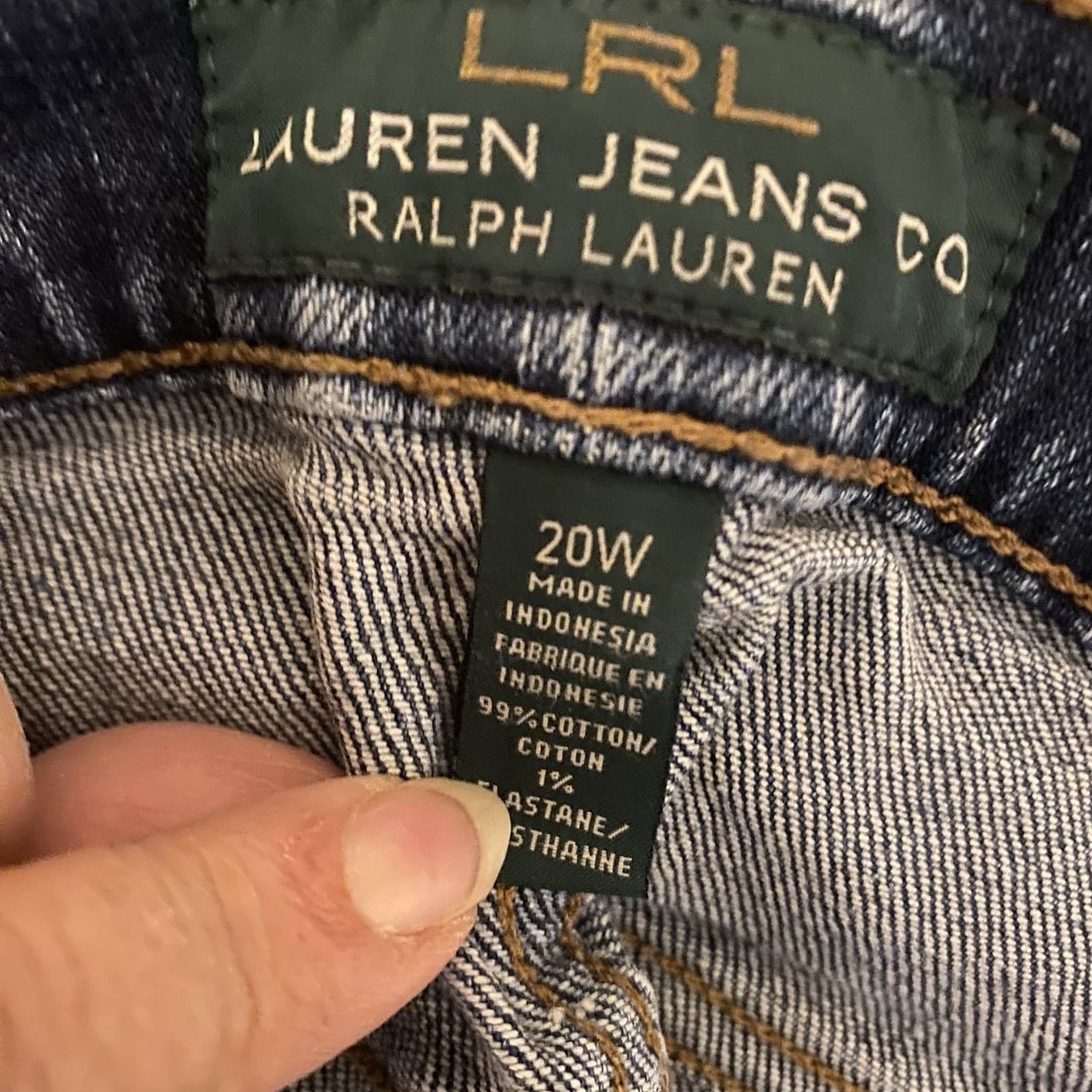 Lauren Ralph Lauren LRL Blue Denim Jeans Ladies Size 20 Straight Leg - Thumbnail 4