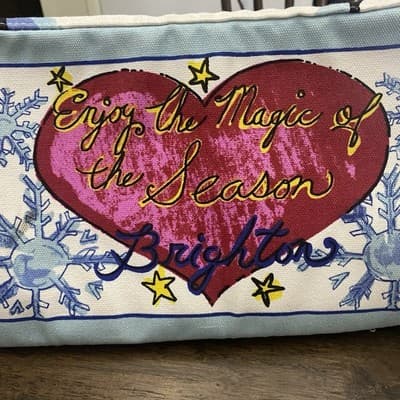 Brighton Christmas Bag Tote Snowman Happy Holidays Winter 100% Cotton - Thumbnail 3