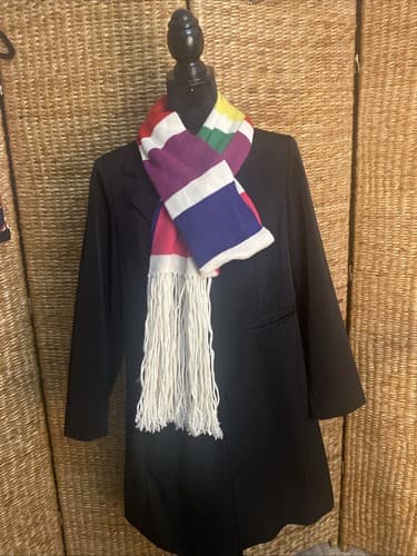 Express Wool Blend Scarf With Fringe. 104 X 8 - Thumbnail 2