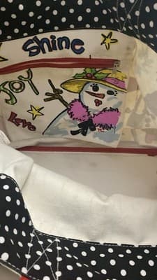 Brighton Christmas Bag Tote Snowman Happy Holidays Winter 100% Cotton - Thumbnail 7