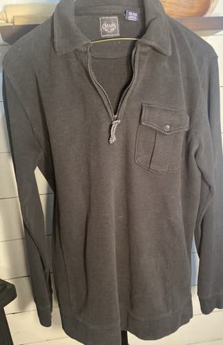 Chaps Prep Preppy Old Money Classic 100% Cotton Collard Sweatshirt - Thumbnail 3