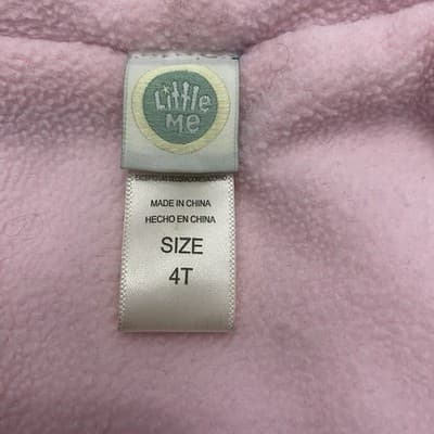 Little Me Girls 4T Floral Puffer Jacket Pink Fleece Lined Hooded Winter Coat - Thumbnail 5