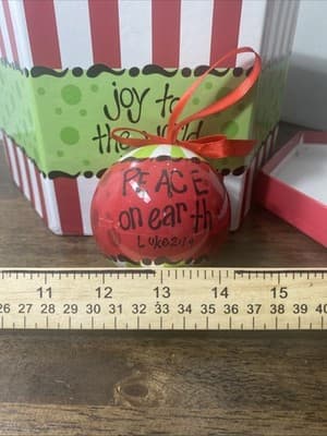 14 Christmas Ornaments In Decor Box Scripture Holiday Trim The Tree - Thumbnail 12