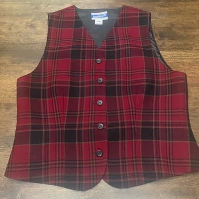 Pendleton Vintage Womens Vest ButtonUp Size 8 100 Percent Virgin Wool USA Made - Thumbnail 8