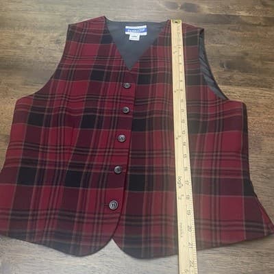Pendleton Vintage Womens Vest ButtonUp Size 8 100 Percent Virgin Wool USA Made - Thumbnail 4
