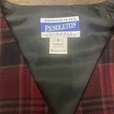 Pendleton Vintage Womens Vest ButtonUp Size 8 100 Percent Virgin Wool USA Made - Thumbnail 3